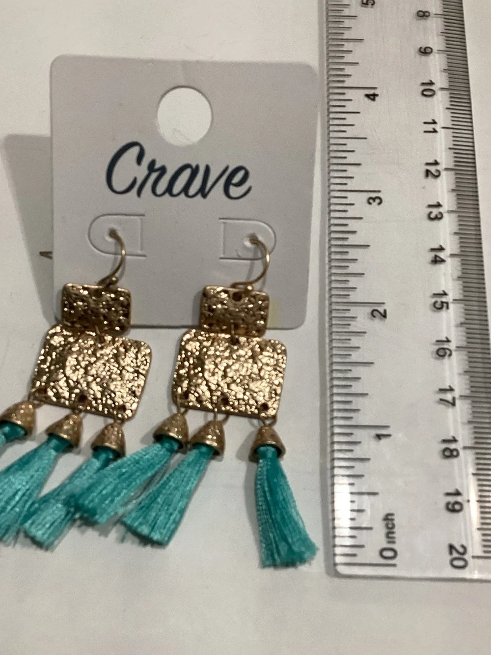 Crave Gold-Tone Earrings with Turquoise Tassels